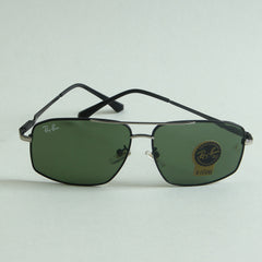 Sunglasses RB Black Frame with Green Glass Silver