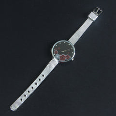 Women Wrist Watch Silver Strap with Silver Dial