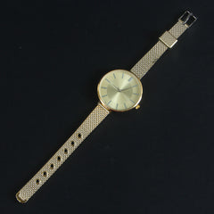 Women Wrist Watch Golden Strap with Golden Dial G