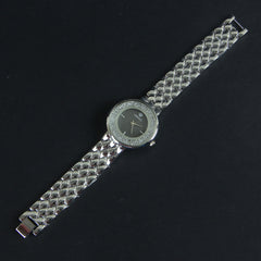 Women Chain Wrist Watch Silver Black V