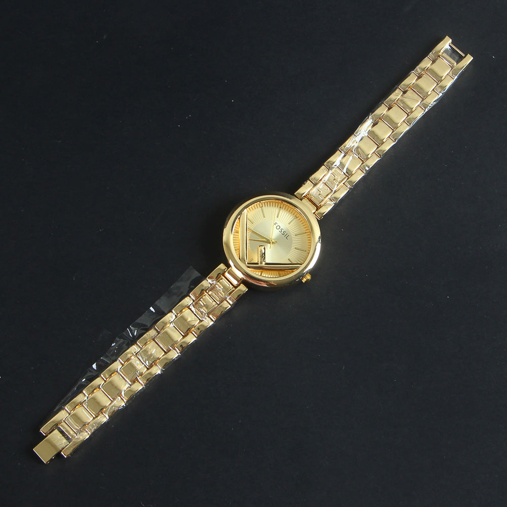 Women Chain Wrist Watch Golden F