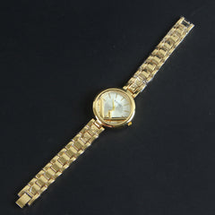 Women Chain Wrist Watch Golden White F