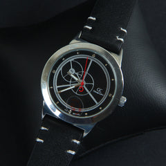 Mens GC Wrist Watch Black Strap with Silver Dial