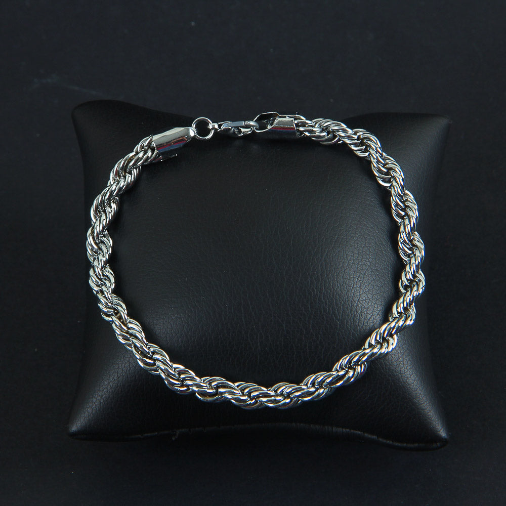 Mens Silver Chain Bracelet 5mm