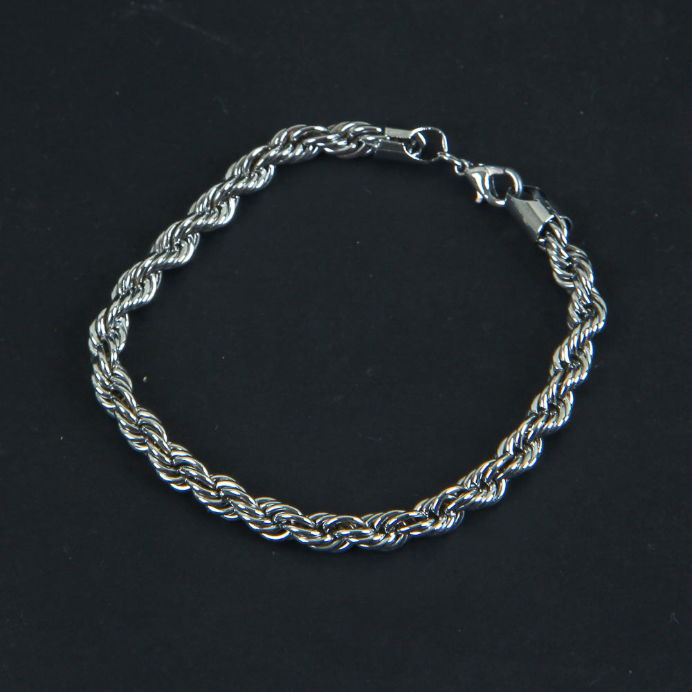 Mens Silver Chain Bracelet 5mm