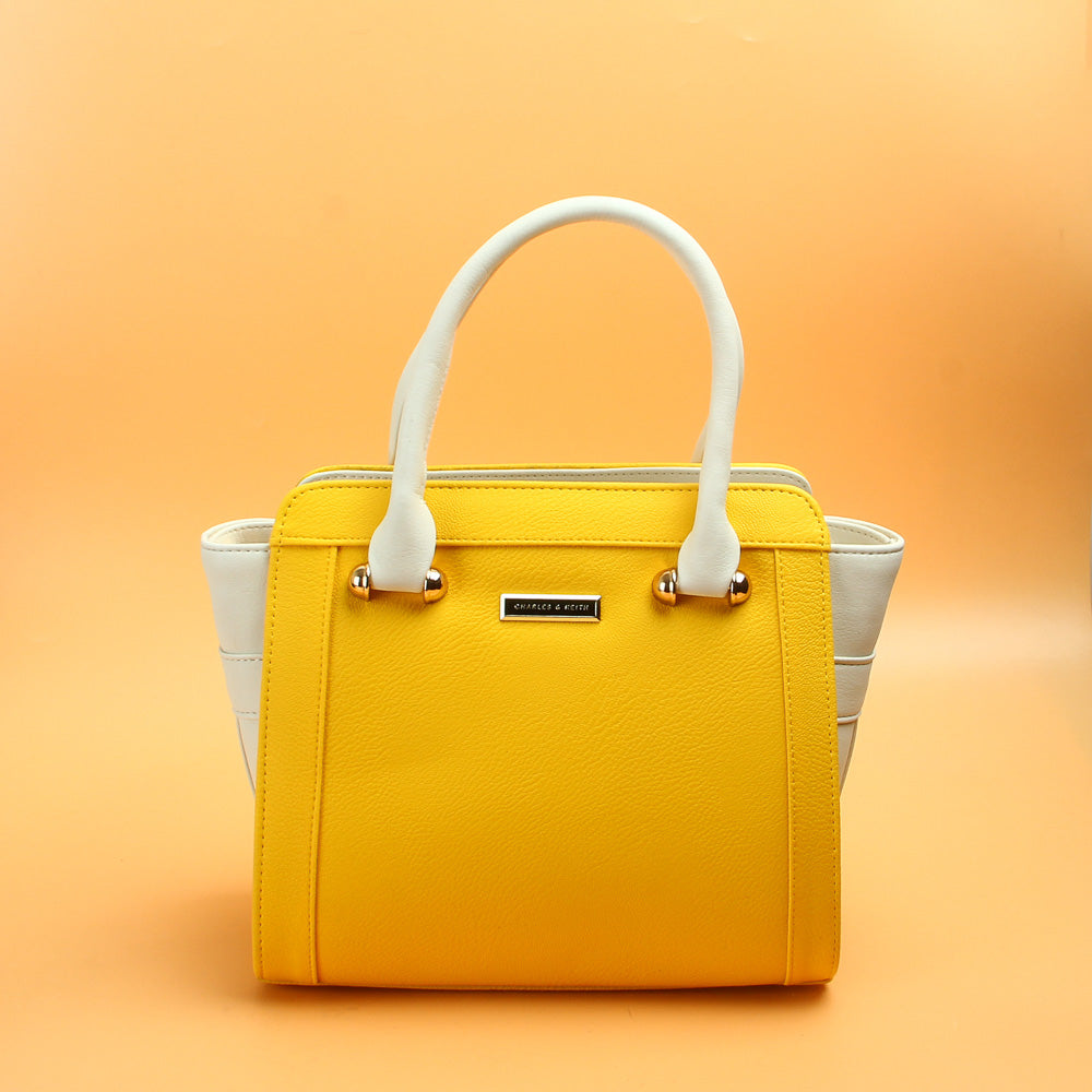 Ladies Handbag Yellow White