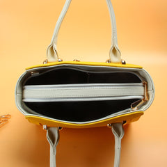 Ladies Handbag Yellow White