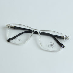 White Color Optical Frame with Black stripe