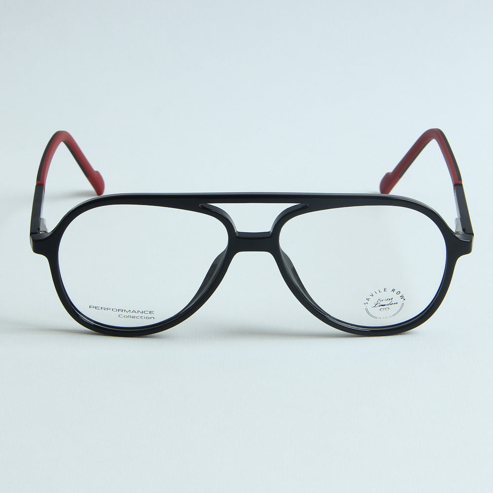 Black Optical Frame with Red Stripe