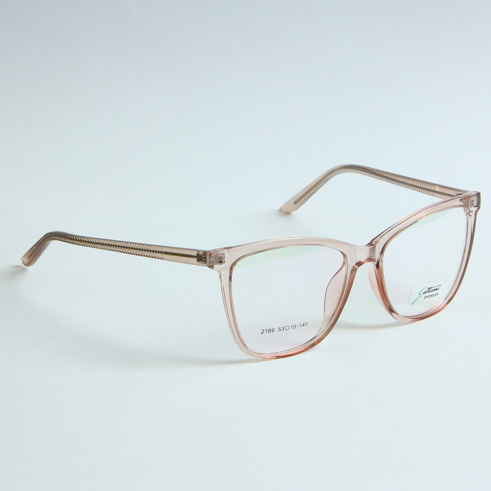 Light Brown Optical Frame with Brown Stripe