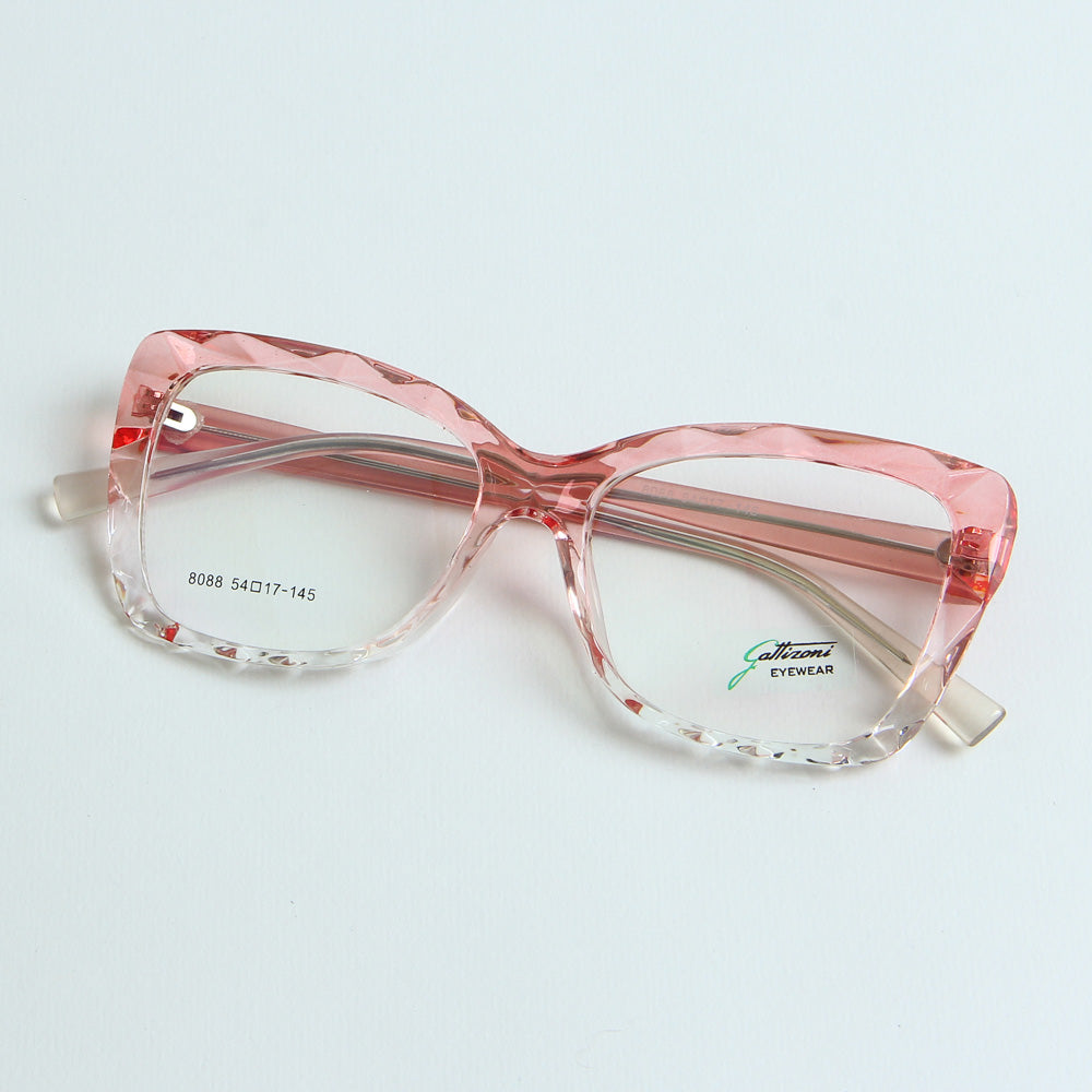 Pink & White Optical Frame with Pink Stripe