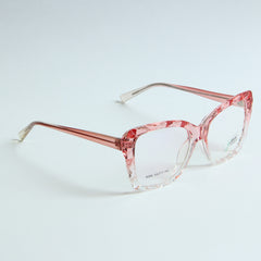 Pink & White Optical Frame with Pink Stripe