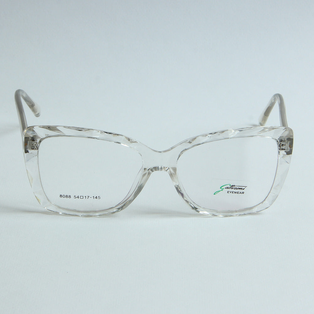 White Optical Frame with White Stripe