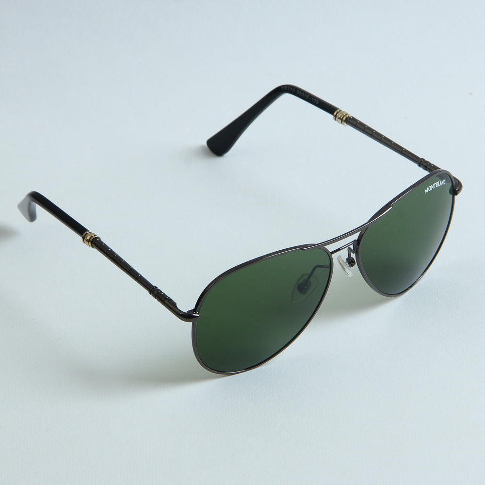 Grey Frame Sunglasses with Green Shade MB219