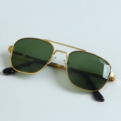 Golden Frame Sunglasses with Green Shade 148