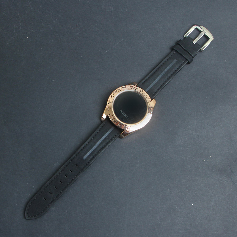 Men's Touch LED Watch Rosegold Dial with Black Straps