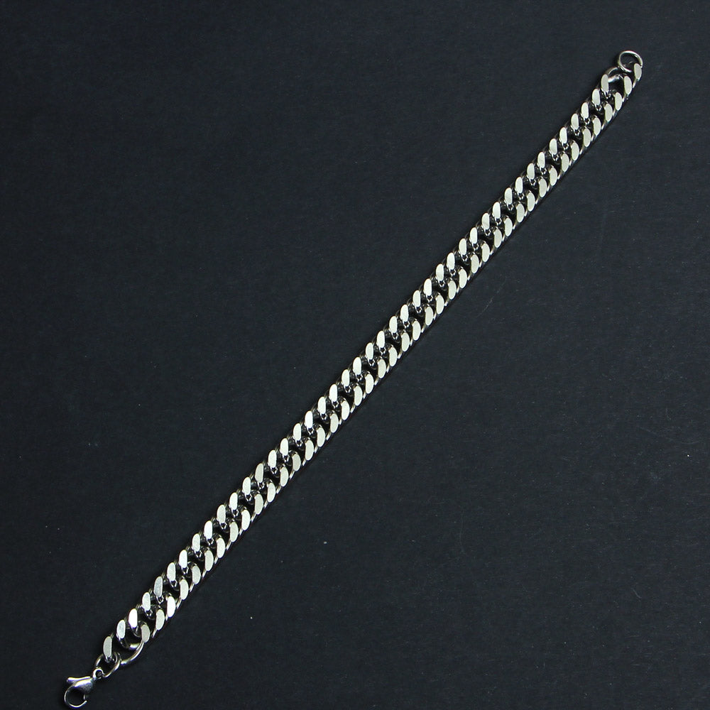 Mens Silver Chain Bracelet 8mm
