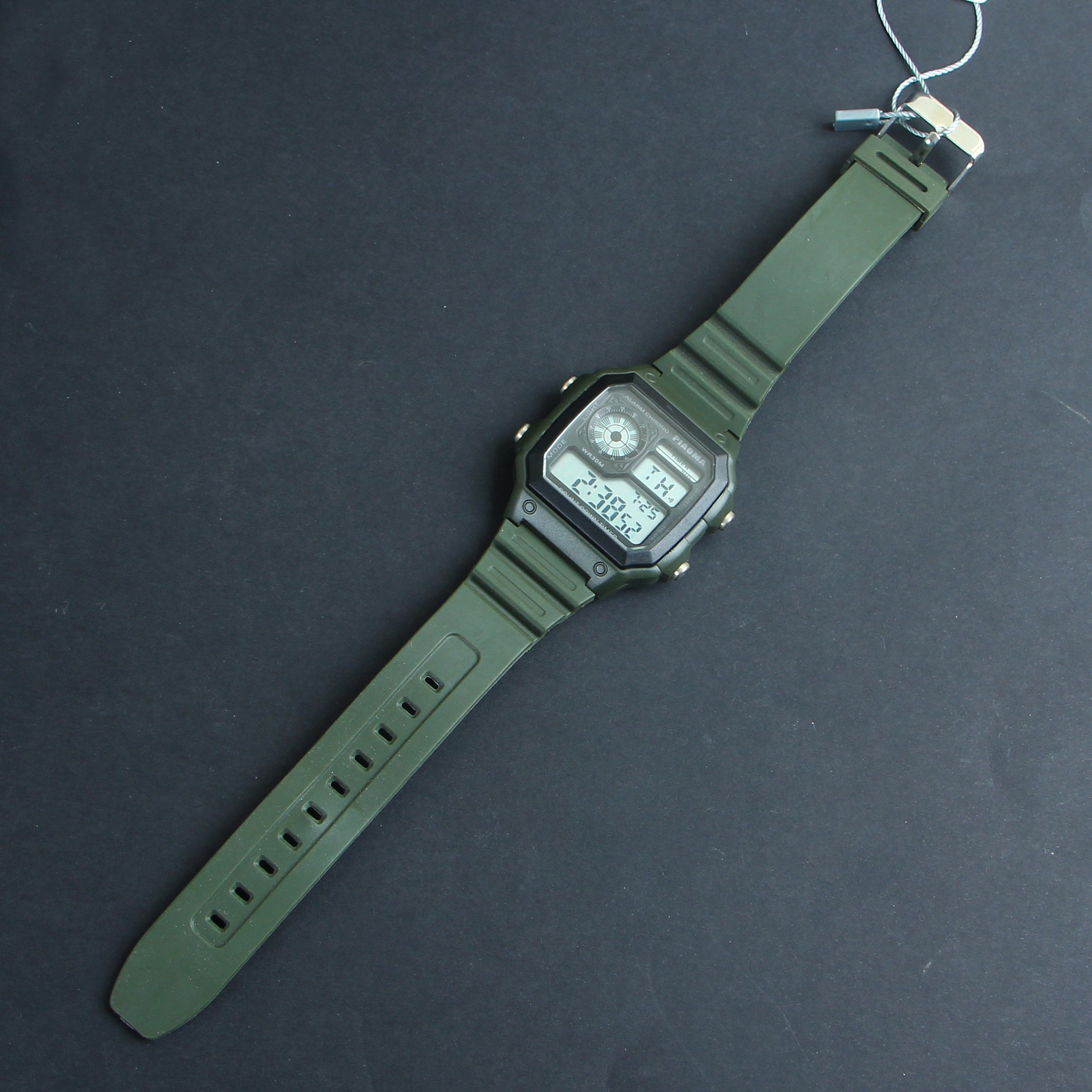 Digital LED Mens Watch Green Sleek Style