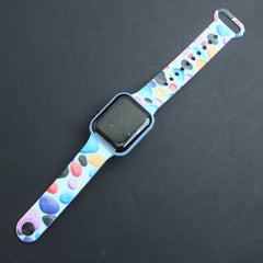 Digital LED Watch Printed Design Cyan