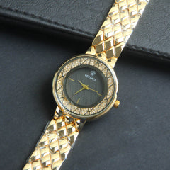 Women Chain Wrist Watch Golden Black