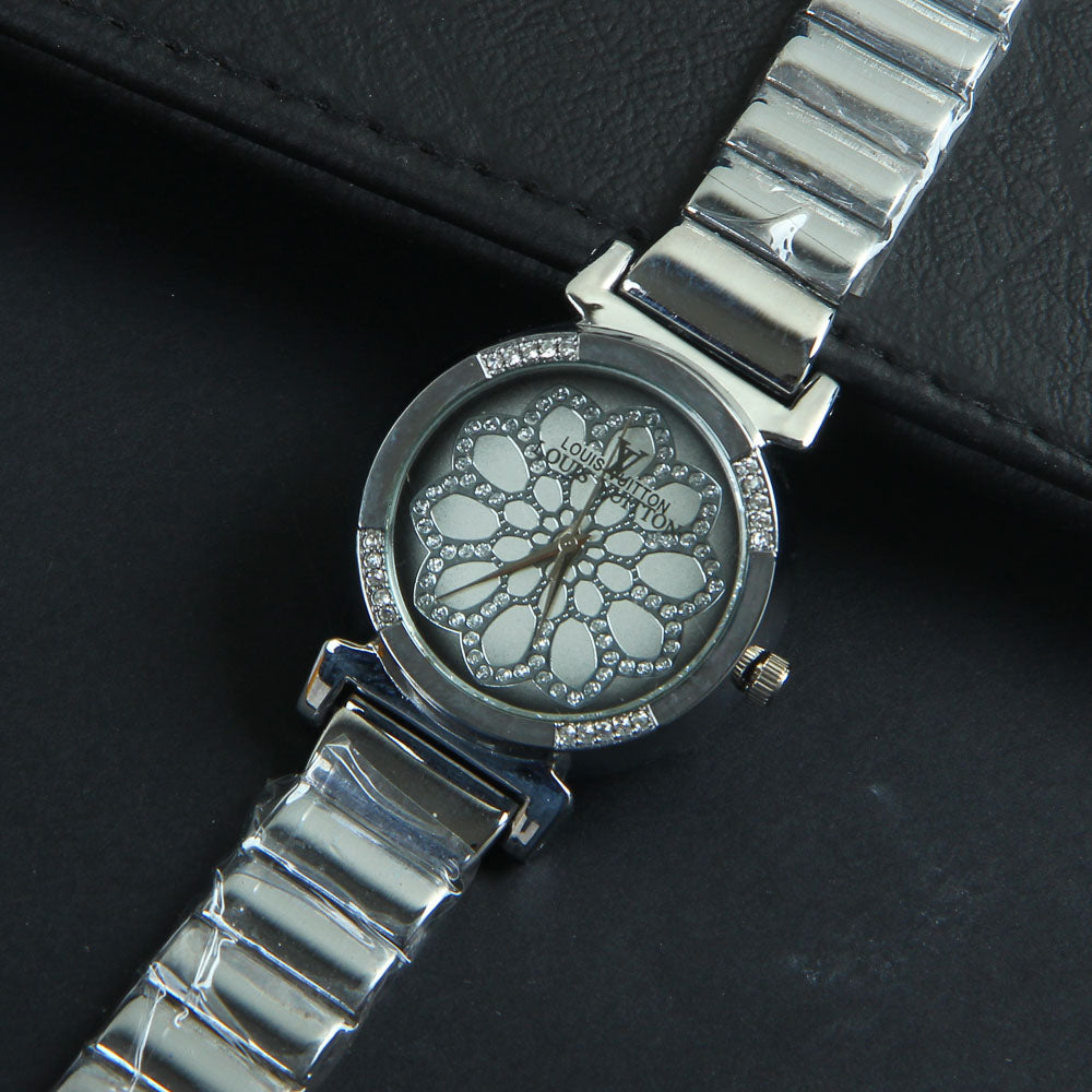 Women Chain Wrist Watch Silver