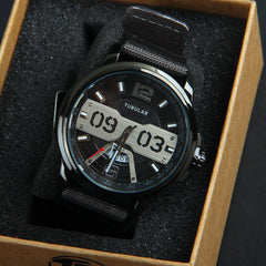 Mens Analog Wrist Watch With Date & Time Grey Design