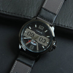 Mens Analog Wrist Watch With Date & Time Grey Design