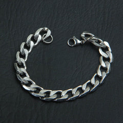 Mens Silver Chain Bracelet 12mm
