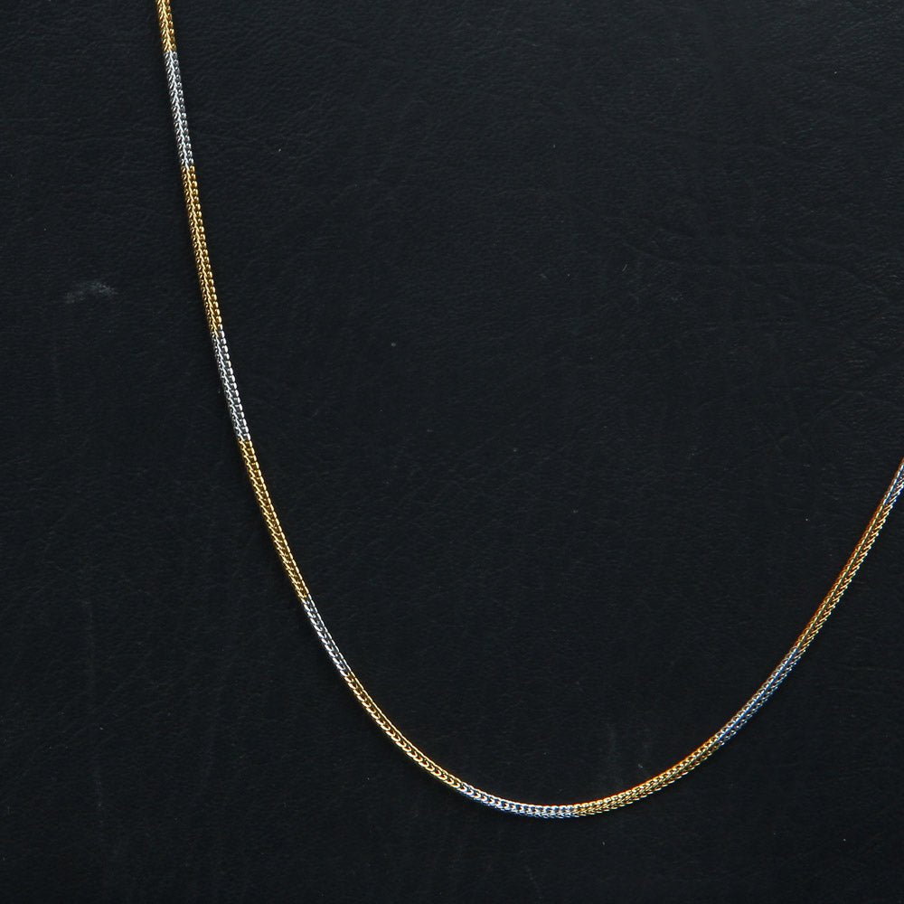 Two Tone Golden Chain Necklace 1mm