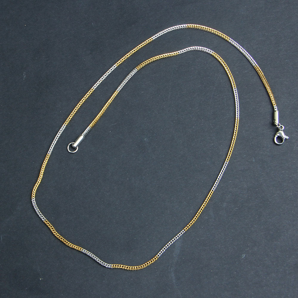 Two Tone Golden Chain Necklace 1mm