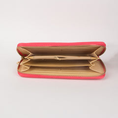 Women Pink Long Zip Leather Wallet Card Holder Bow Handbags - Thebuyspot.com
