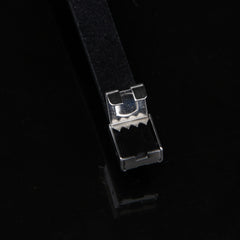 Black Leather Bracelet Adjustable Size 2