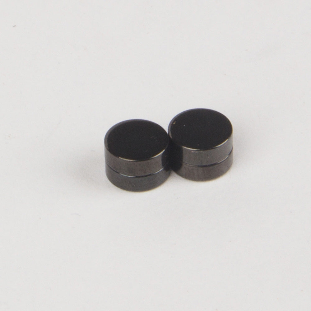 Stainless Steel Round Magnet Black Color Magnetic Stud Earrings Men