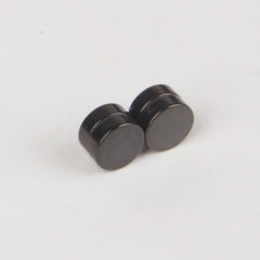 Stainless Steel Round Magnet Black Color Magnetic Stud Earrings Men - Thebuyspot.com