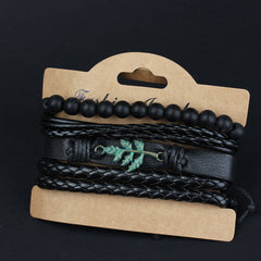 Leave Punk 4Pcs set Handmade BD-1017S Bracelet