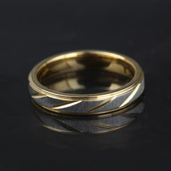Lover Wave Couple Gold 4mm Stainless Steel Rings
