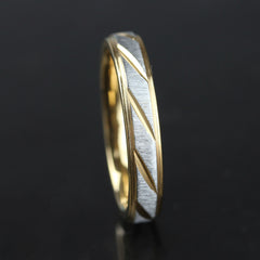 Lover Wave Couple Gold 4mm Stainless Steel Rings