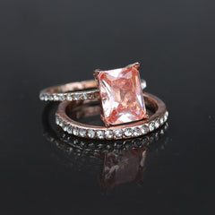 Woman Rose Gold Double Ring