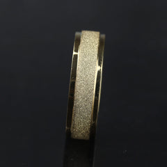 Golden 6mm Wide Stainless Steel Ring