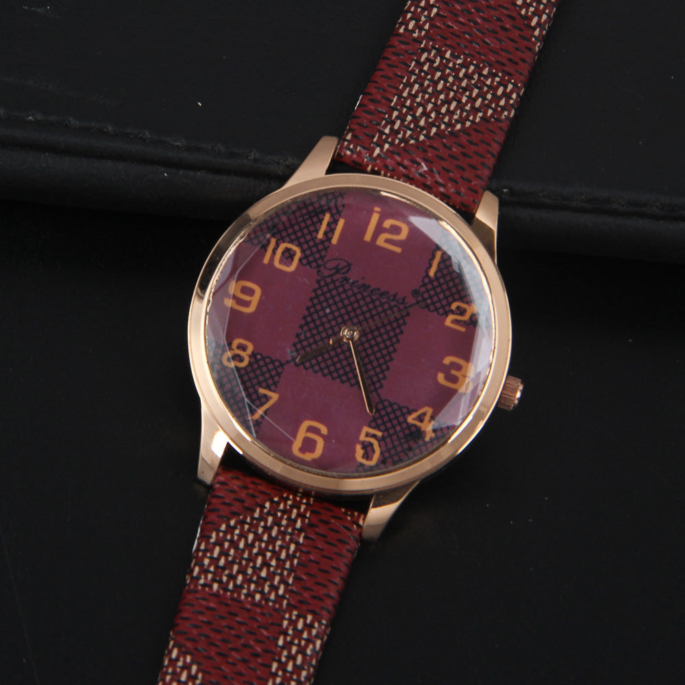 New Wrist Watch Rosegold Dial Red Straps