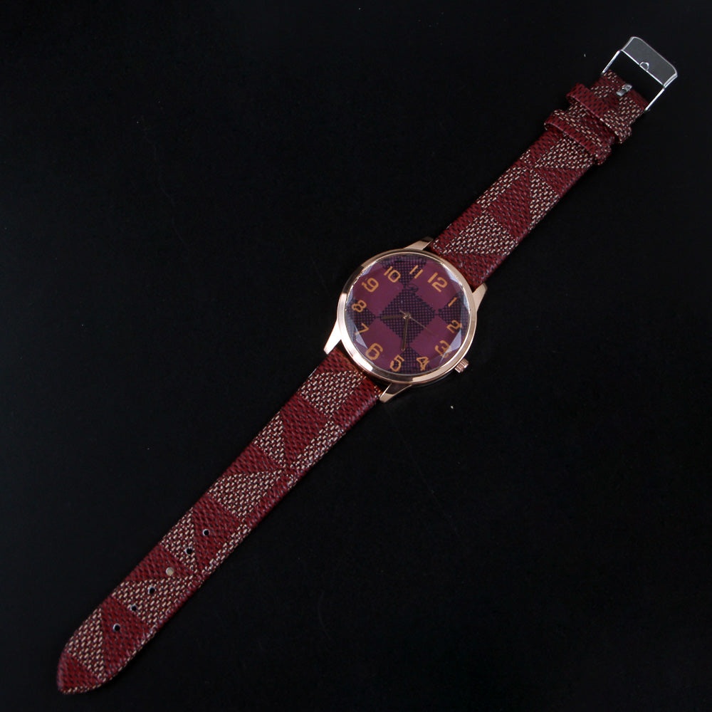 New Wrist Watch Rosegold Dial Red Straps