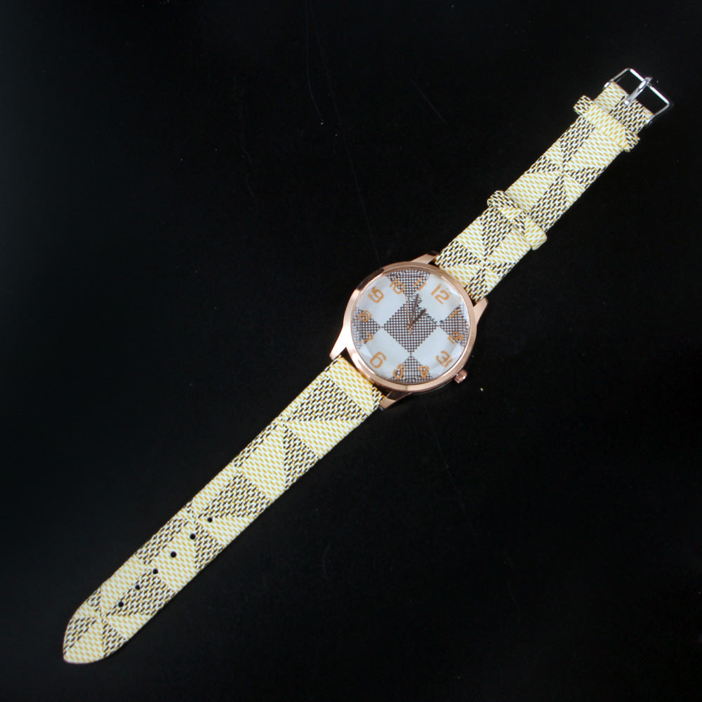 New Wrist Watch Rosegold Dial Offwhite Straps