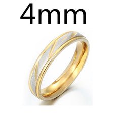 Lover Wave Couple Gold 4mm Stainless Steel Rings - Thebuyspot.com