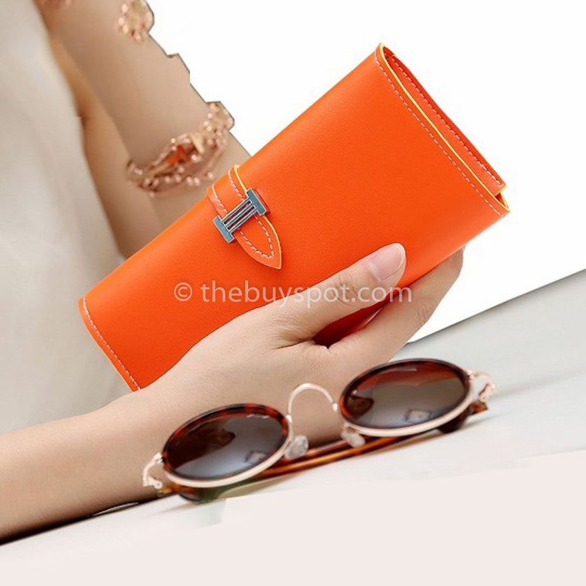 Orange Women Luxury Long Wallets