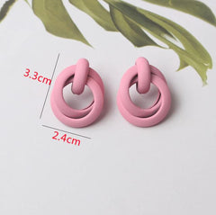 Pink Dangle Women Korean Fashion Earrings