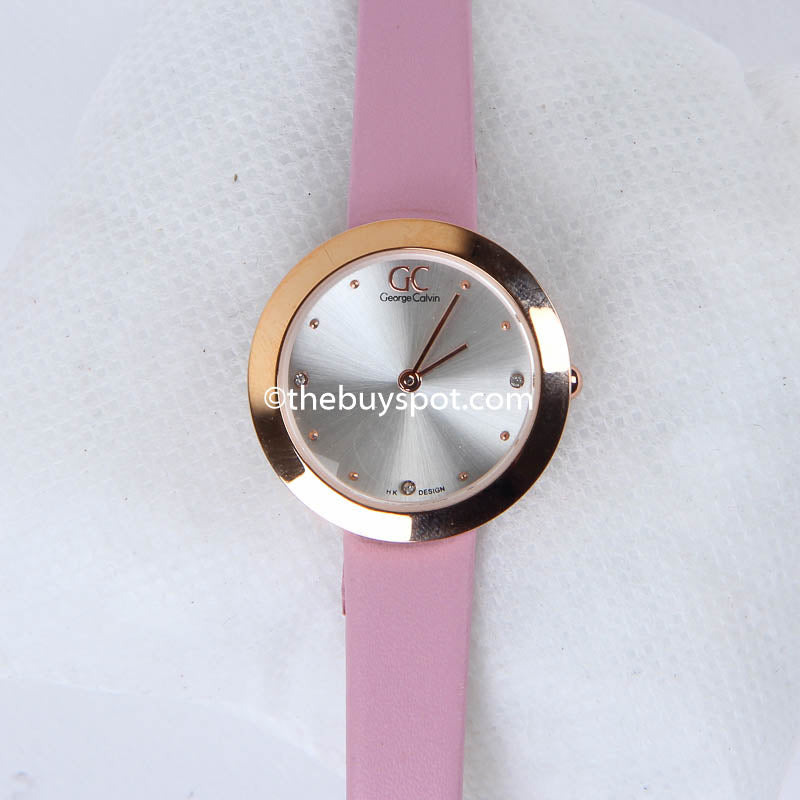 Pink Strap Silver Dial 1329 Women's Wrist Watch