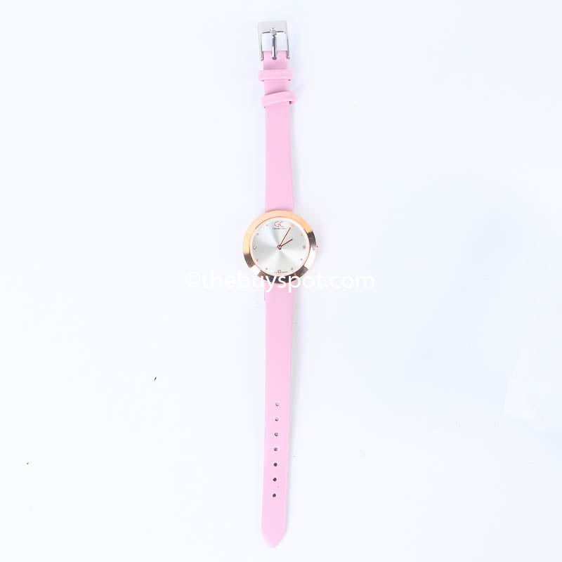 Pink Strap Silver Dial 1329 Women's Wrist Watch