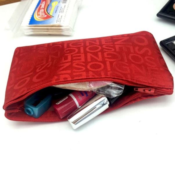 Portable Red Multifunction Zipper Makeup Bags