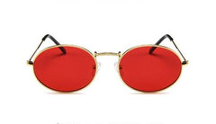 Red Glass Oval Shape Sunglasses - Thebuyspot.com