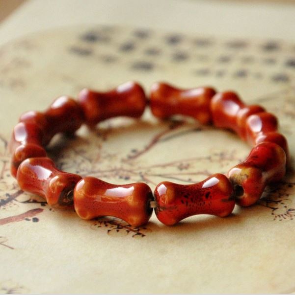 Red Shaped Ceramic Stone Bracelet